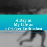 A Day in My Life as a Cricket Enthusiast