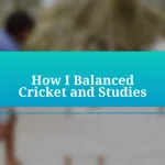 How I Balanced Cricket and Studies