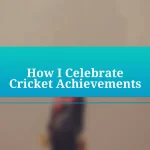 How I Celebrate Cricket Achievements