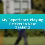 My Experience Playing Cricket in New Zealand