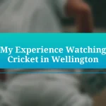 My Experience Watching Cricket in Wellington