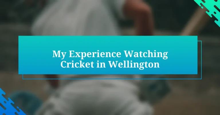 My Experience Watching Cricket in Wellington